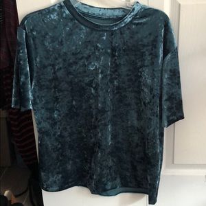 Light teal blue velvet top